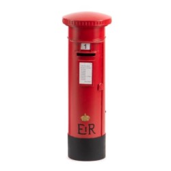Boîte aux lettres décorative rouge style anglais Ø24 H.74 cm - vente en gros pour commerçants