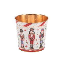 Cache-pot casse-noisette en fer-blanc Ø15 H.13 5 cm - vente en gros pour fleuristes