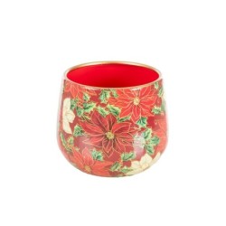 Cache-pot évasé étoiles de Noël en fer-blanc Ø13 5 H.11 5 cm - grossiste en cache-pots de Noël