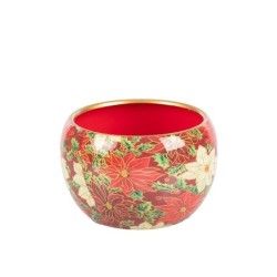 Cache-pot bombé étoiles de Noël en fer-blanc Ø15 5 H.13 cm - grossiste en cache-pots de Noël