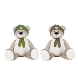 Ourson en peluche bonnet et écharpe H.50 cm - 2 couleurs assorties  grossiste en peluches  vente en gros pour fleuristes
