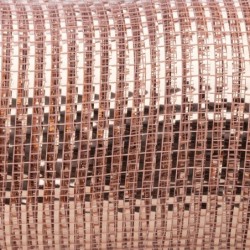 Rouleau de filet déco rose à bandes métallisées 52 cm x 10 yards  grossiste en emballage fleuriste