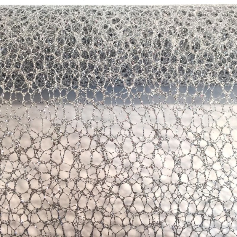 Rouleau de résille pailletée argent 50 cm x 5 yards  grossiste en emballage fleuriste