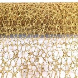 Rouleau de résille pailletée or 50 cm x 5 yards  grossiste en emballage fleuriste