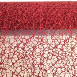 Rouleau de résille pailletée rouge 50 cm x 5 yards  grossiste en emballage fleuriste