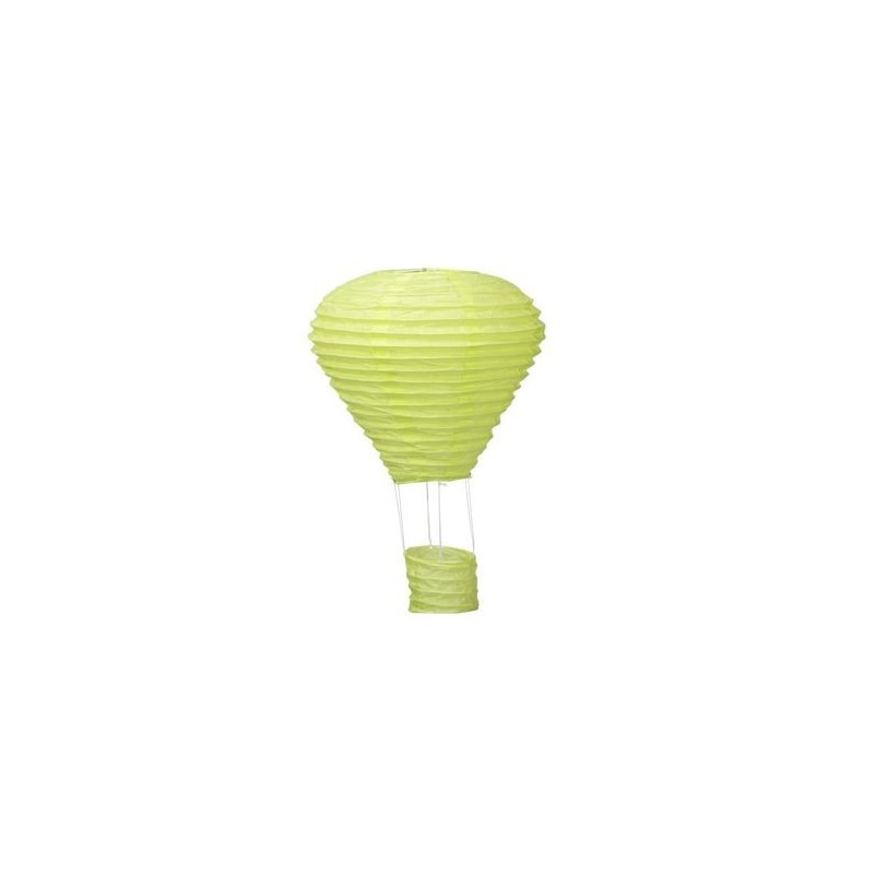 MONTGOLFIERE EN PAPIER VERT H25cm ++