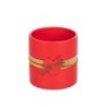 Petit vase rond rouge avec cœur en céramique Ø10 5 H.10 5 cm - grossiste en contenants pour fleuristes