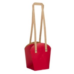 Sac en papier rouge foncé à anses 16 5 x 11 5 H.18 5 cm  lot de 10 - grossiste en emballage fleuriste