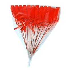 Pique cœur rouge 5 cm H.35 cm  lot de 12 - vente en gros pour fleuristes