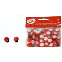 Coccinelle adhésive 1 9 cm  sachet de 36 - vente en gros pour fleuristes
