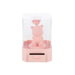 Boîte plexiglas à tiroir avec ourson rose assis 15 x 15 H.22 cm  grossiste en boîtes cadeau