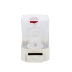 Boîte plexiglas à tiroir avec ourson blanc assis 15 x 15 H.22 cm  grossiste en cadeaux de mariage