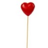 Pique cœur rouge brillant Ø6 H.35 cm lot de 18  grossiste en piques de Saint-Valentin