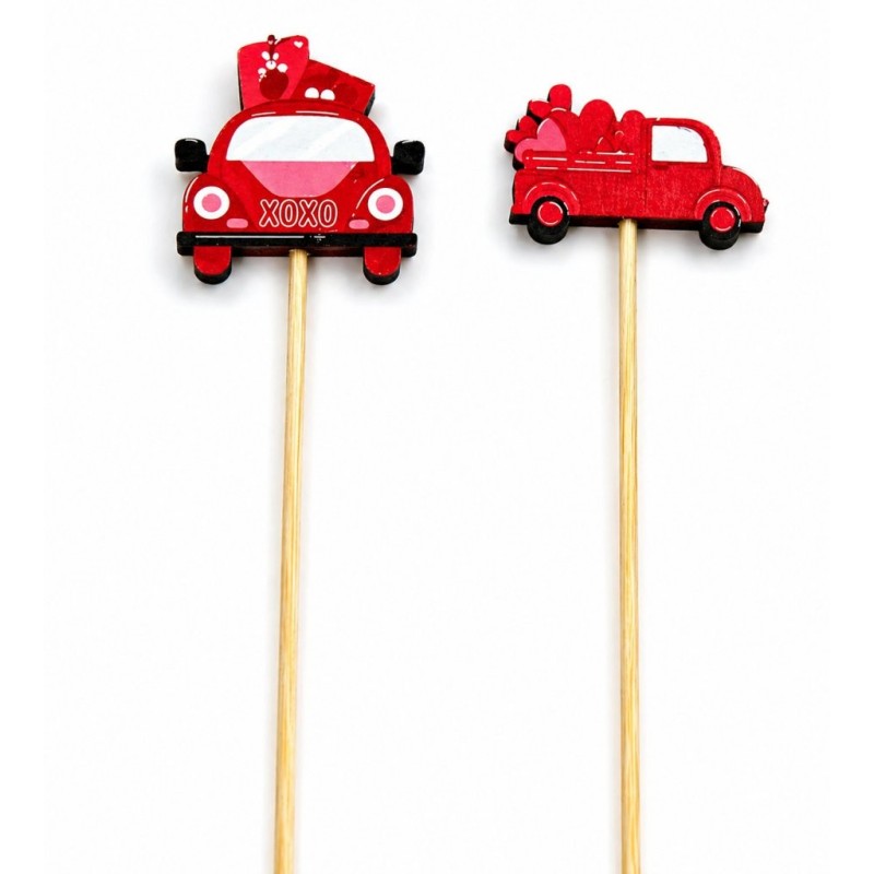 Pique voiture et camionnette de l'amour H.50 cm lot de 12  grossiste en piques originaux