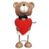 Ours tenant un cœur rouge en métal H.51 5 cm - grossiste en décoration de Saint-Valentin