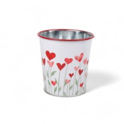 Pot à cœurs en tôle Ø8 H.8 cm - grossiste en contenants pour fleuristes