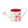 Arrosoir blanc à cœurs rouges en fer-blanc Ø12 H.12 5 cm - grossiste en contenants pour fleuristes