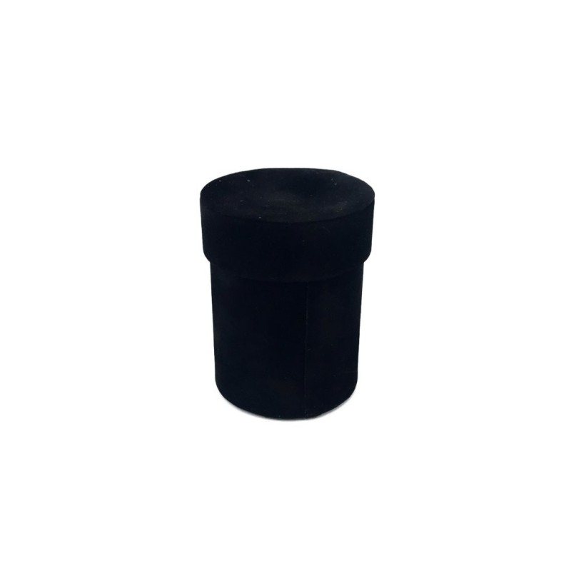 Boîte ronde en velours noir Ø8 H.10 cm - grossiste en emballage fleuriste