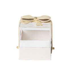Petite boîte cadeau blanche en plexiglas avec nœud 6 5 x 6 5 H.7 cm - grossiste en boîtes à roses