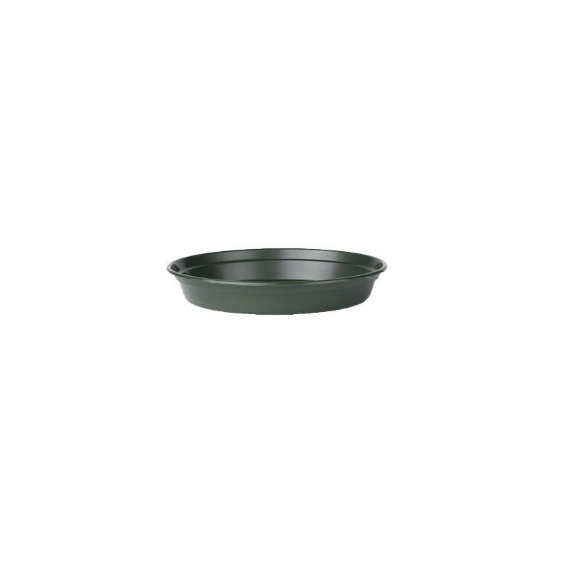 Soucoupe ronde vert sapin pour pot de plante, grossiste en fournitures horticoles