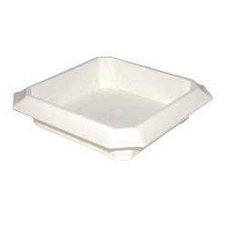 Coupe carrée Floraline blanche non percée, grossiste en coupes pour centres de table