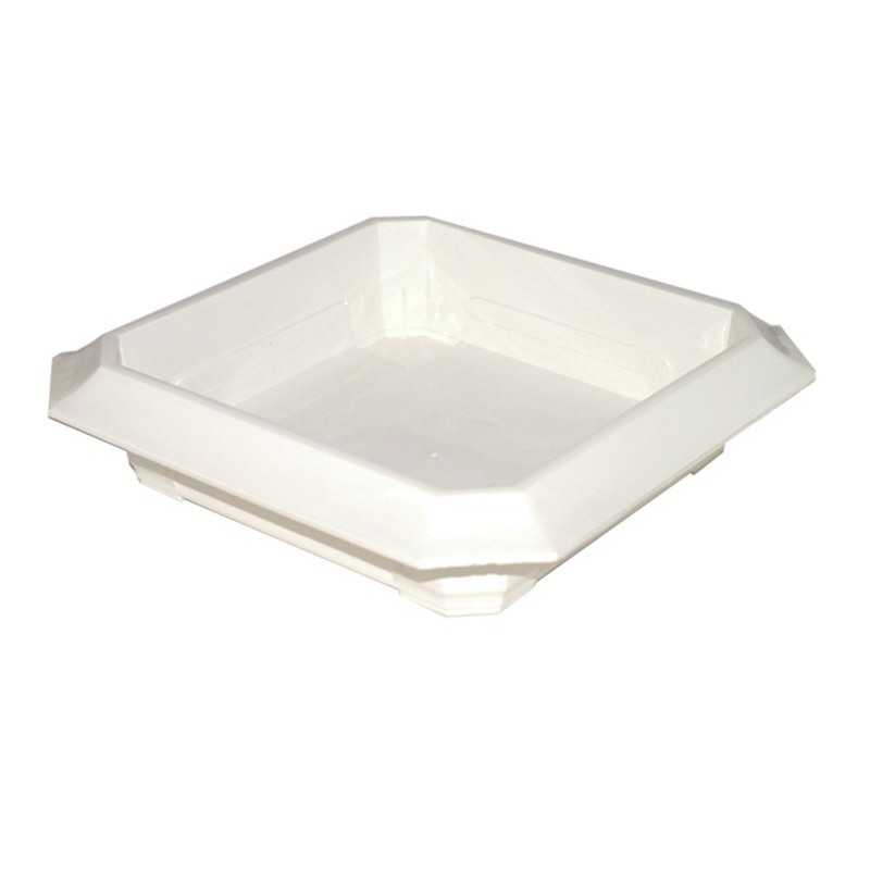 Coupe carrée Floraline blanche non percée, grossiste en coupes pour centres de table