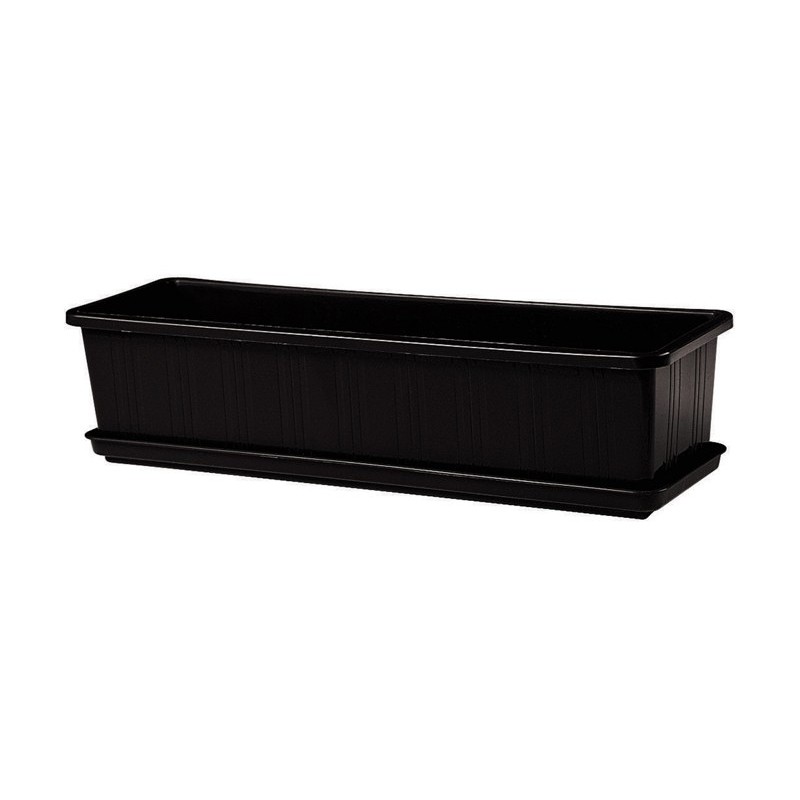 Jardinière Florabelle noire non percée, grossiste en jardinières pour compositions de tombe