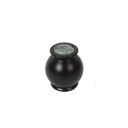 Vase Victoria noir garni de mousse sèche, Ø 12 cm, grossiste en articles funéraires