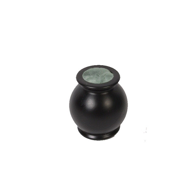 Vase Victoria noir garni de mousse sèche, Ø 12 cm, grossiste en articles funéraires