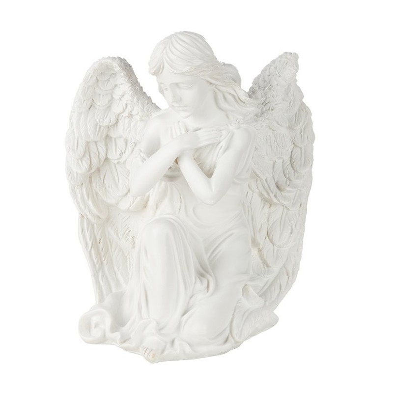 Grand ange femme aux grandes ailes blanc 26 x 20 H.31 cm – déco Noël en gros