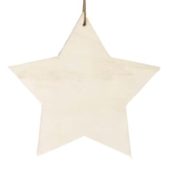 Étoile de Noël en bois blanche à suspendre 35 cm - lot de 4 – déco Noël en gros