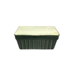 Jardinière horticole vert sapin garnie de mousse sèche, grossiste en fournitures pour le deuil