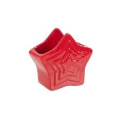 Cache-pot étoile rouge en dolomite 17 x 8,5 H.16,5 cm – grossiste en déco de Noël