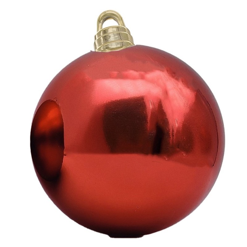 Boule de Noël géante rouge brillante Ø30 cm – déco Noël en gros