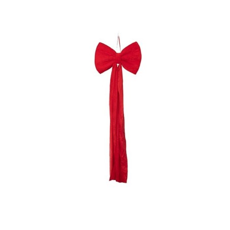 Grand nœud en velours rouge L.40 H.120 cm – décoration de Noël pour vitrine de commerçant, vente en gros