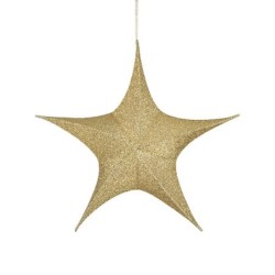 Étoile de Noël à suspendre dorée Ø40 cm – décoration de Noël pour vitrine de commerçant, vente en gros