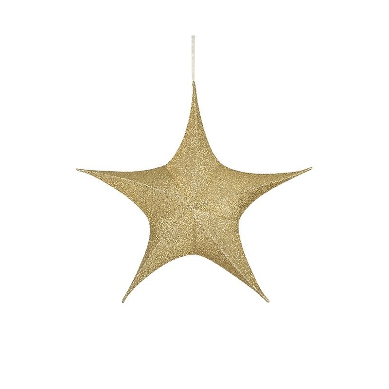 Étoile de Noël à suspendre dorée Ø40 cm – décoration de Noël pour vitrine de commerçant, vente en gros