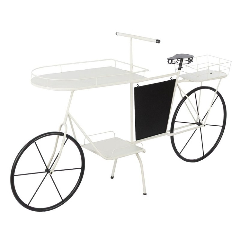 Vélo présentoir à étagères en métal blanc 167 cm  vente en gros pour commerçants