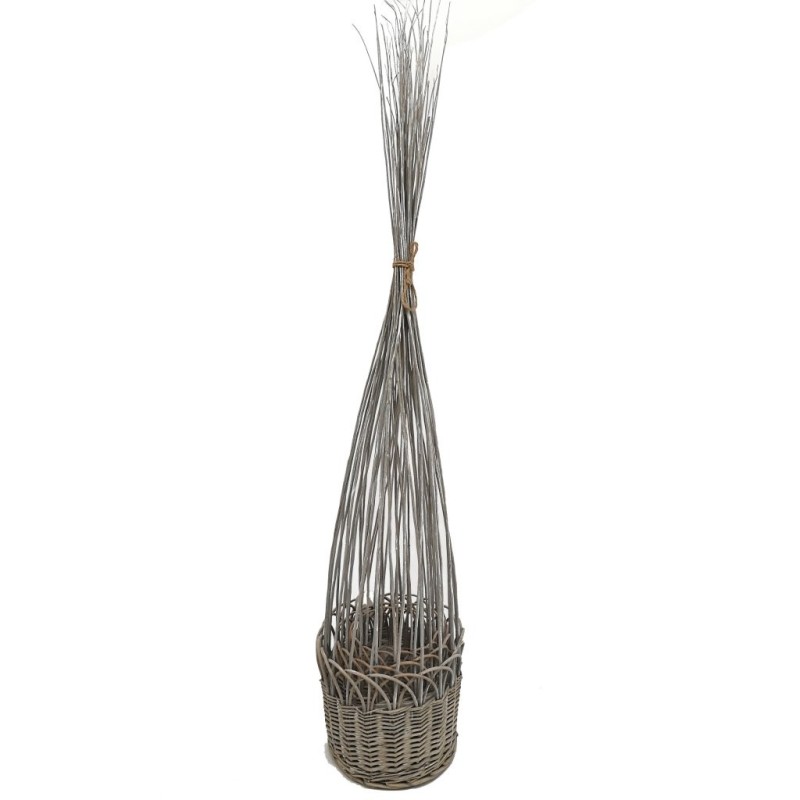 Panier rond avec branches gris lot de 3  jusqu'à 130 cm - grossiste en décoration pour fleuristes