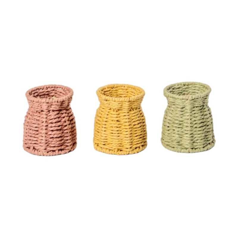 Petit pot en corde bouche large Ø8 5 cm  3 couleurs - grossiste en contenants pour fleuristes