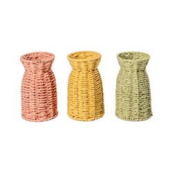 Bouteille en corde col large Ø9 5 H.17 cm  3 couleurs - vente en gros pour fleuristes