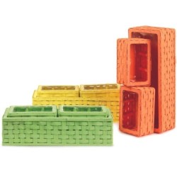 Jardinière en bois tressé et 2 petits bacs  lot de 3 - vente en gros pour fleuristes