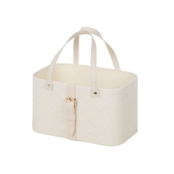 Grand sac dentelle crème à boucle 24 5 x 15 cm - vente en gros pour commerçants