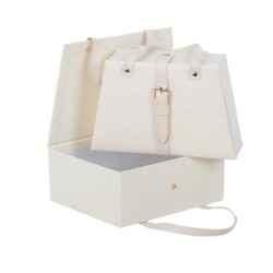Sac cadeau dentelle crème lot de 2 façon sac à main  grossiste en emballage cadeau
