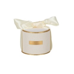 Boîte ronde crème avec nœud en satin Ø11 H.8 5 cm  grossiste en boîtes cadeau