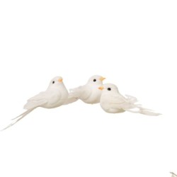 Colombe blanche sur clip 9 5 cm lot de 12  grossiste en colombes décoratives pour fleuristes