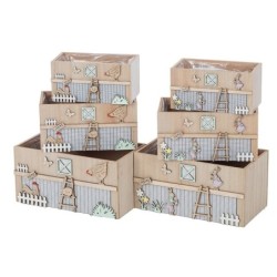 Jardinière en bois décor ferme lot de 3 gigognes  grossiste en contenants en bois