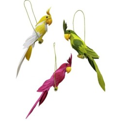 Perroquet en papier à suspendre L.65 cm 3 couleurs assorties  grossiste en décoration de vitrine