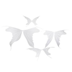 Ailes de papillon en métal et organdi blanc lot de 4  grossiste en décoration de vitrine