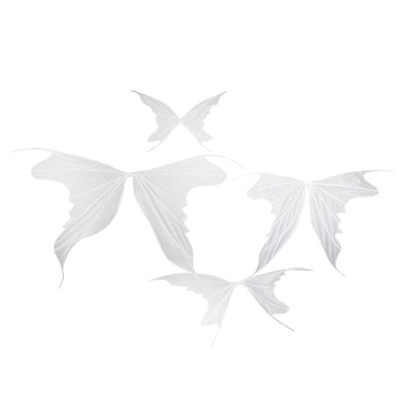 Ailes de papillon en métal et organdi blanc lot de 4  grossiste en décoration de vitrine
